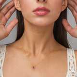 Colgante Oro 18 kt aro circonita roja Temis