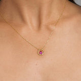 Colgante Oro 18 kilates aro circonita roja Temis