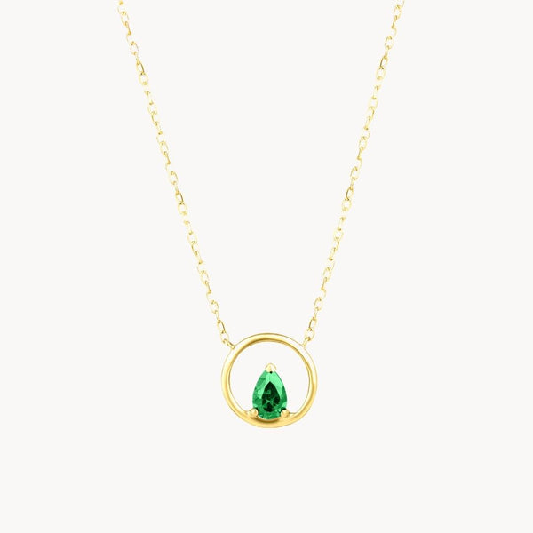 Colgante Oro 18 kilates aro con circonita verde Temis