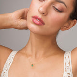 Colgante Oro 18 kt aro circonita verde Temis