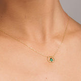 Colgante Oro 18 kilates aro circonita verde Temis