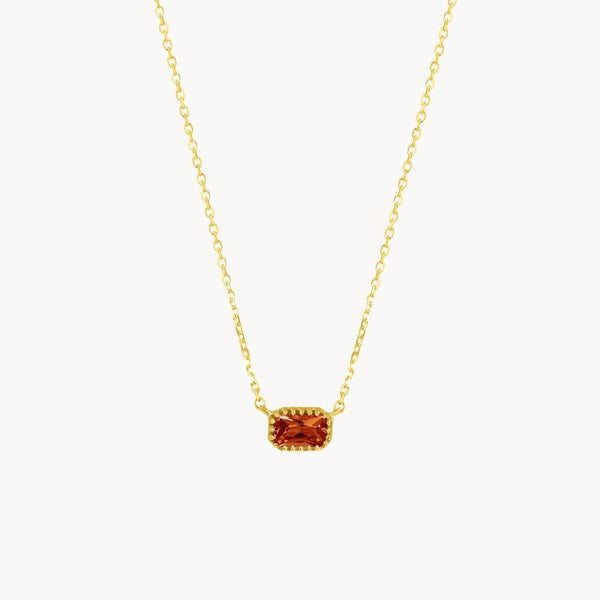 Colgante Oro 18 kilates granate Birthday Stone enero