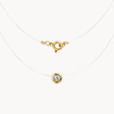 Colgante Oro 18 kilates hilo de seda circonita chatón Evelyn II