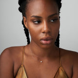 Colgante Oro 18 kt hilo de seda circonita con garras Evelyn