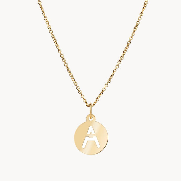 Colgante Oro 18kt inicial letra a calada en disco