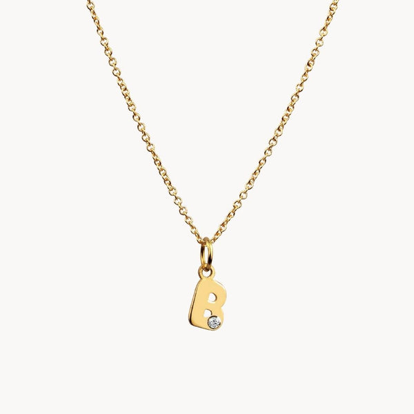Colgante Oro 18kt inicial b con diamante