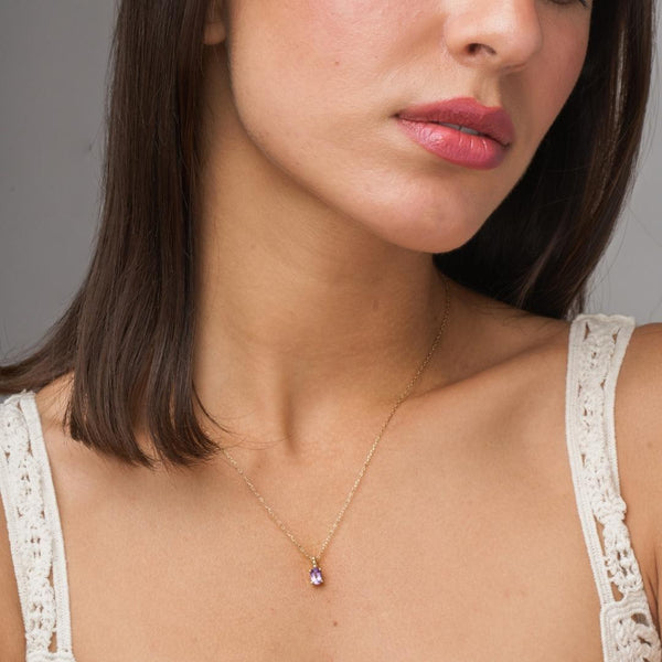 Colgante Oro 9kt amatista y circonitas Persefore