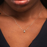 Colgante Oro blanco 18 kilates diamante garras 0.10 quilates Michelle