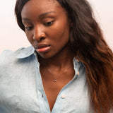 Colgante Oro blanco 18kt diamante con garras 0.15 quilates Michelle