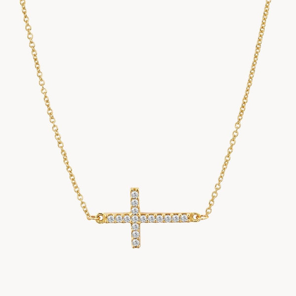 Collar Oro 18 kilates cruz con circonitas Vanna