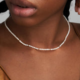 Collar Oro 18 kilates perlas grano arroz y bolas Nadia