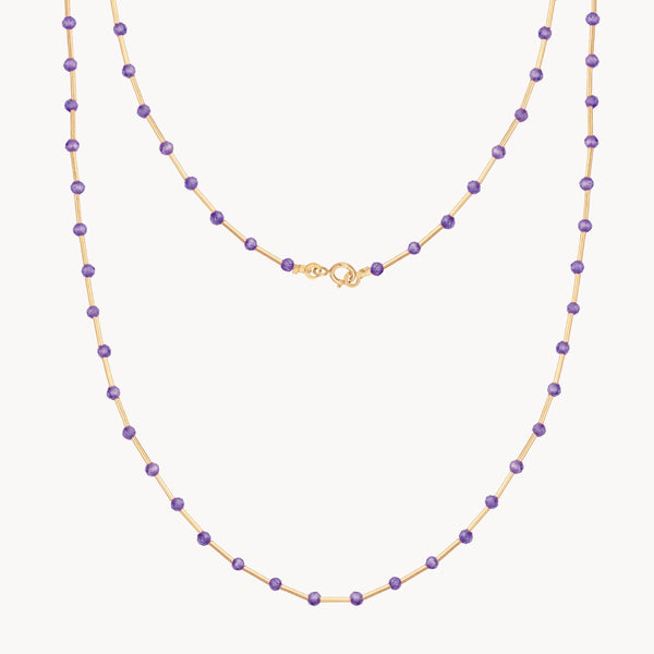 Collar Oro 18kt con circonitas moradas Alba