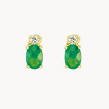 EMERALD AND DIAMOND EARRINGS FENNA