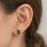 EMERALD AND DIAMOND EARRINGS FENNA