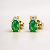EMERALD AND DIAMOND EARRINGS FENNA