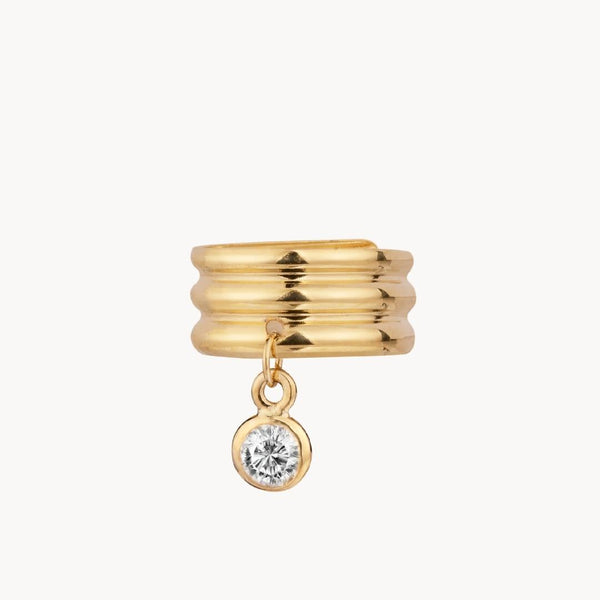 Earcuff Oro 18kt con circonita colgando Filis