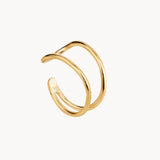 Earcuff Oro 18kt doble hilo curvo Amelie