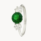GREEN ZIRCONIA RING AND WHITE ZIRCONIAS ERMA
