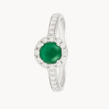 GREEN ZIRCONIA RING AND WHITE ZIRCONIAS BRITTANI