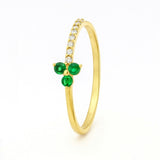 RING WITH WHITE AND GREEN ZIRCONIA ALENA