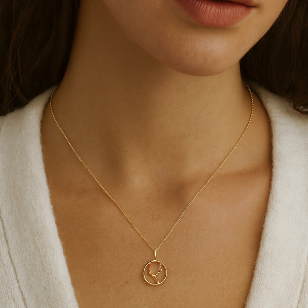 TAURUS HOROSCOPE CONSTELLATION PENDANT WITH COLORED ZIRCONIA