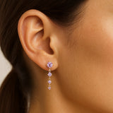 LONG EARRINGS WITH AMETHYSTS ARETHA