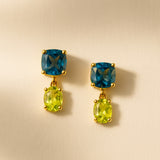 TOPAZ EARRINGS LONDON BLUE AND OLIVINE ELSIE