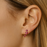 CLIMBER EARRINGS WITH RUBIES LAURIE