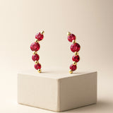 CLIMBER EARRINGS WITH RUBIES LAURIE