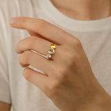 RING WITH GREEN TOPAZ, CITRINE, AND AMETHYST JESS