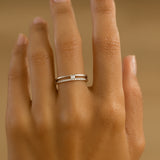 DOUBLE RING WITH SILKE ZIRCONIA STONES