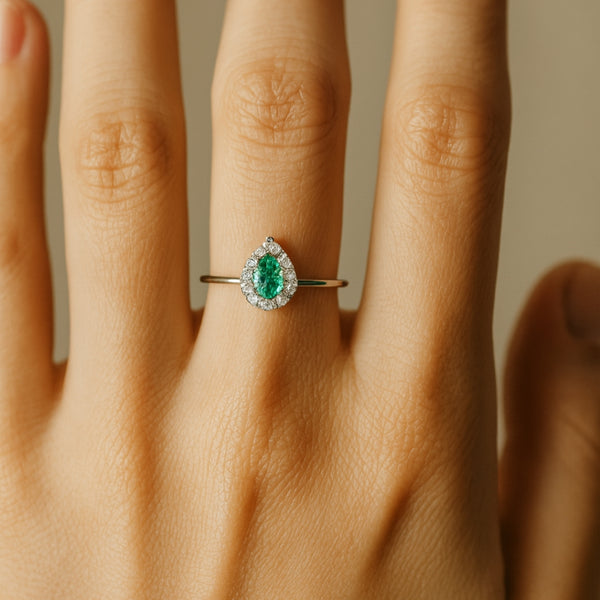 ANNette EMERALD AND ZIRCONIA RING
