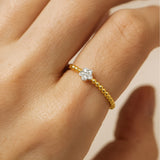 RING FLOWER WITH DIAMONDS DAGMARA