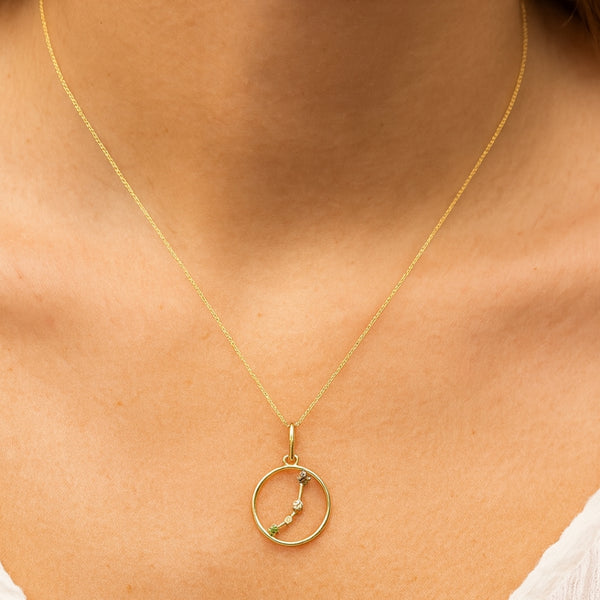 CONSTELLATION HOROSCOPE ARIES PENDANT WITH COLORED ZIRCONIA