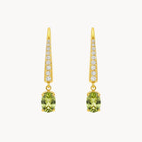 EARRINGS WITH PERIDOT AND CUBIC ZIRCONIA GERALDINE