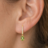EARRINGS WITH PERIDOT AND CUBIC ZIRCONIA GERALDINE