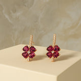 PENDIENTES RODOLITAS Y DIAMANTES YAMILA