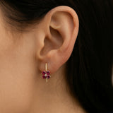 PENDIENTES RODOLITAS Y DIAMANTES YAMILA