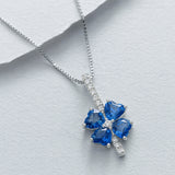 COLGANTE TOPACIOS LONDON BLUE Y DIAMANTES YAMILA