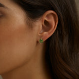 PENDIENTES DIOPSIDOS Y DIAMANTES YAMILA