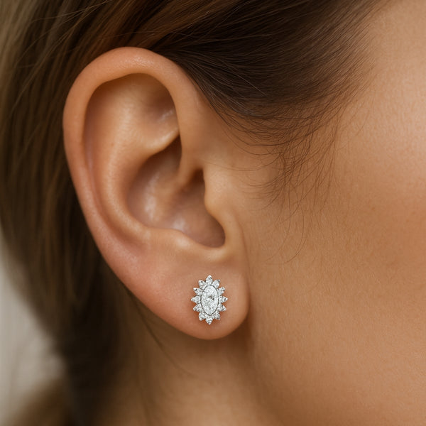 PENDIENTES OVALES DIAMANTES CREADOS COLECCION ASTRA