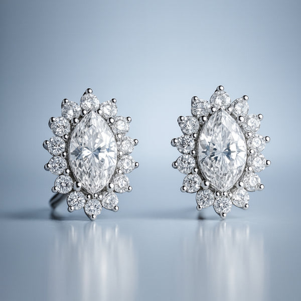 PENDIENTES OVALES DIAMANTES CREADOS COLECCION ASTRA
