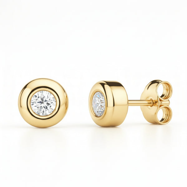 PENDIENTES CHATON DIAMANTE CREADO COLECCION ASTRA