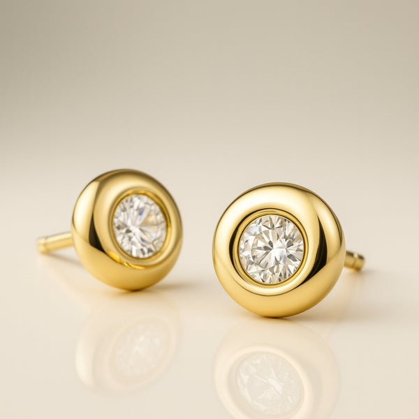 PENDIENTES CHATON DIAMANTE CREADO COLECCION ASTRA
