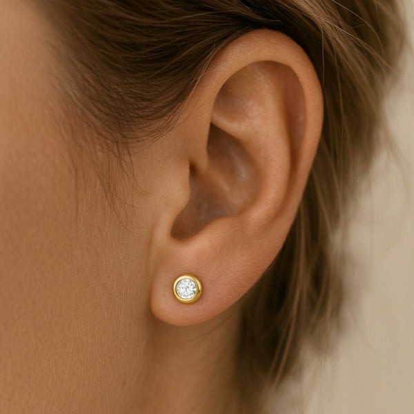 PENDIENTES CHATON DIAMANTE CREADO COLECCION ASTRA