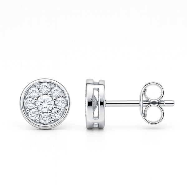 PENDIENTES CHATON DIAMANTES CREADOS COLECCION ASTRA