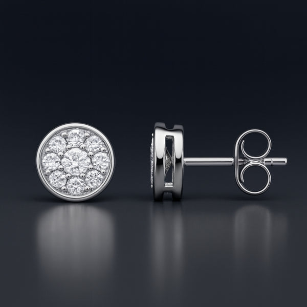 PENDIENTES CHATON DIAMANTES CREADOS COLECCION ASTRA
