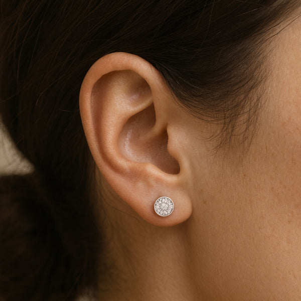 PENDIENTES CHATON DIAMANTES CREADOS COLECCION ASTRA