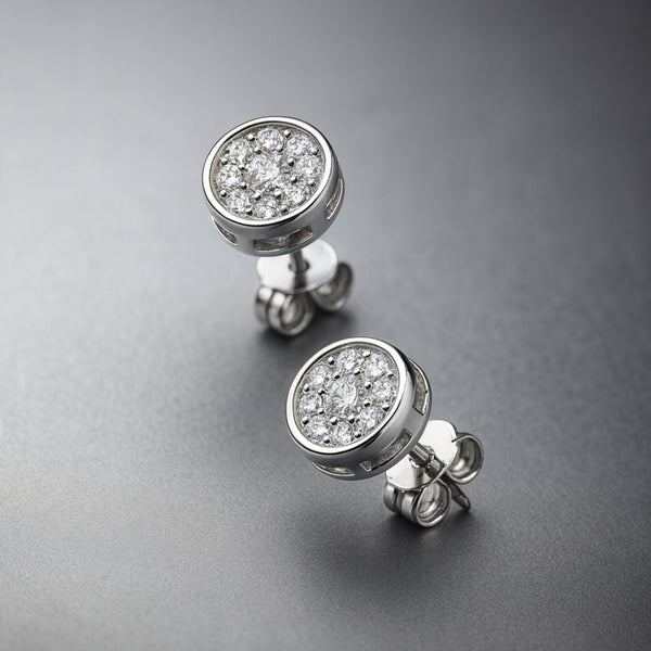 PENDIENTES CHATON DIAMANTES CREADOS COLECCION ASTRA