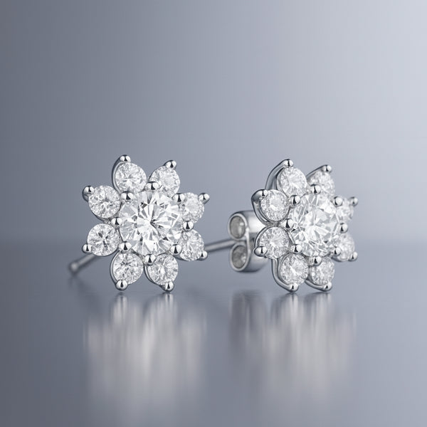 PENDIENTES ROSETA DIAMANTES CREADOS COLECCION ASTRA